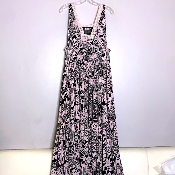 Free People Tiers You Sleeveless Maxi Dress Pink Washed Black combo new small - Picture 3 of 16